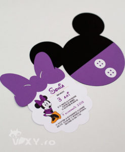 invitatie Minnie Mouse, invitatie handmade Minnie, Minnie Mouse, invitatie botez Minnie Mouse
