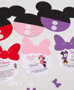 invitatie Minnie Mouse, invitatie handmade Minnie, Minnie Mouse, invitatie botez Minnie Mouse