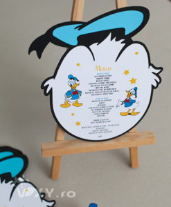 meniu Donald Duck, meniu tema petrecere Donald, meniu personalizat Donald, produse petreceri personalizate, Donald Duck