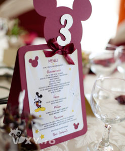 meniu Mickey, meniu botez, meniu personalizat Mickey, meniu si numar masa botez Mickey, meniu si numar masa botez tematic, papetarie botez, papetarie personalizata, vixy.ro, meniu si numar masa 2 in 1