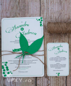 invitatie nunta, invitatie personalizata, invitatie lacramioare, invitatie verde, invitatie nunta deosebita, vixy.ro, lacramioare, invitatie personalizata tematic, nunta tematica lacramioare