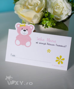 plic pentru dar ursulet, botez fetite, botez personalizat ursulet, plic pentru bani ursulet fetite, vixy.ro, plic bani personalizat, botez tematic, botez special ursulet, papetarie personalizata botez