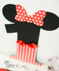 cifra personalizata Minnie, cifra Minnie, cifra aniversara Minnie, Minnie Mouse, vixy.ro, petreceri tematice Minnie, botez tematic, cifra Minnie Mouse