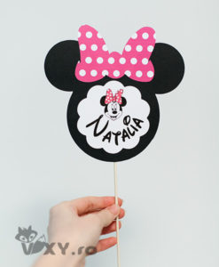 Minnie Mouse, Minnie decor botez, tema botez Minnie, vixy.ro, petrecere personalizata Minnie, Evenimente deosebite Minnie Mouse, papetarie personalizata botez Minnie, decor nume bebelus Minnie Mouse