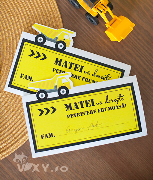 petreceri tematice, petreceri personalizate, petrecere santier, pe santier, petrecere baieti, petrecere fete, santier personalizat, santier, santier copii, papetarie petrecere, papetarie santier, papetarie contructii, constructii petreceri copii, constructii tematice, galben si negru, petreceri aniversare, petreceri aniversare copii, botez tematic, botez pe santier, numar masa santier, numar masa constructii, place card santier, plic pentru dar santier, plic dar constructii, plic dar utilaje constructii, numar masa tematic, numar masa santier, numar masa utilaje constructii, meniu tematic santier, meniu santier, meniu utilaje constructii, place card santier, place card constructii, place card personalizat,